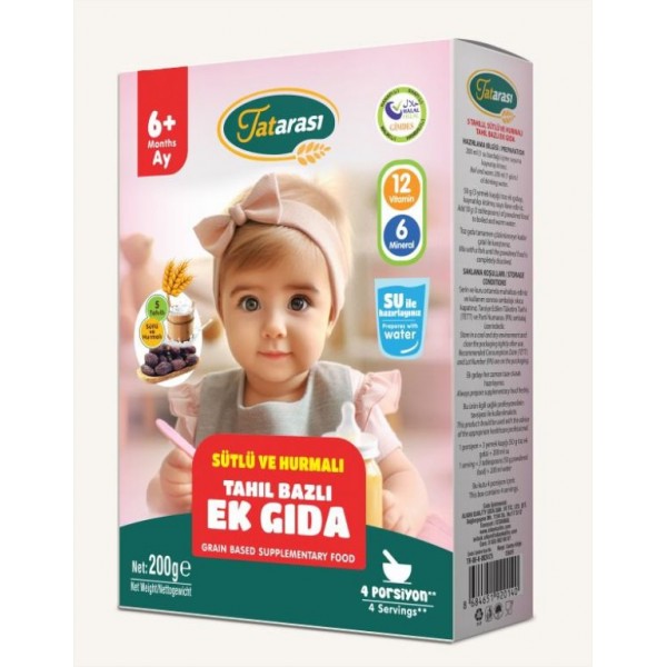 TATARASI 5 TAHILLI SÜTLÜ VE HURMALI EK GIDA 200GR